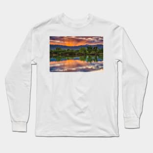 Sunset Sawhill Ponds Paintbrush Long Sleeve T-Shirt